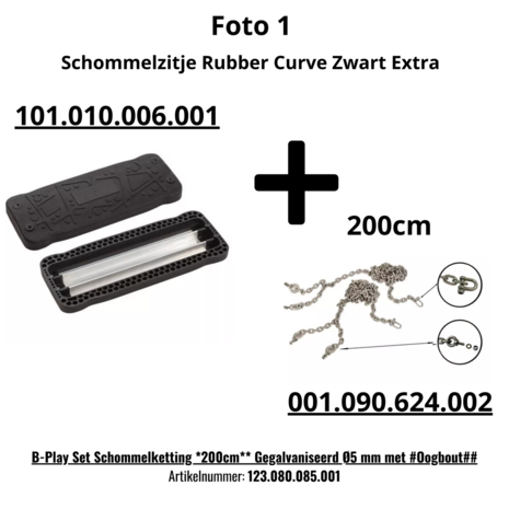 Atribuut 1 Gegalvaniseerd - 200 cm - &Oslash;5 mm Artikelnummer:123.080.085.001tLos Schommelzitje Rubber Curve *Extra Breed** Artike