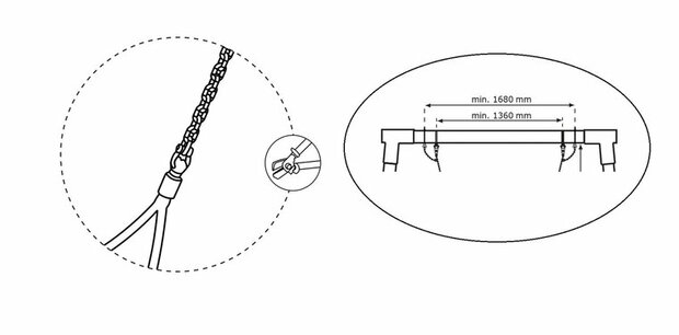 AT-817.002.020.001 Schommelhaak Openbaar Groepschommels M16 Incl. Veiligheids Ketting